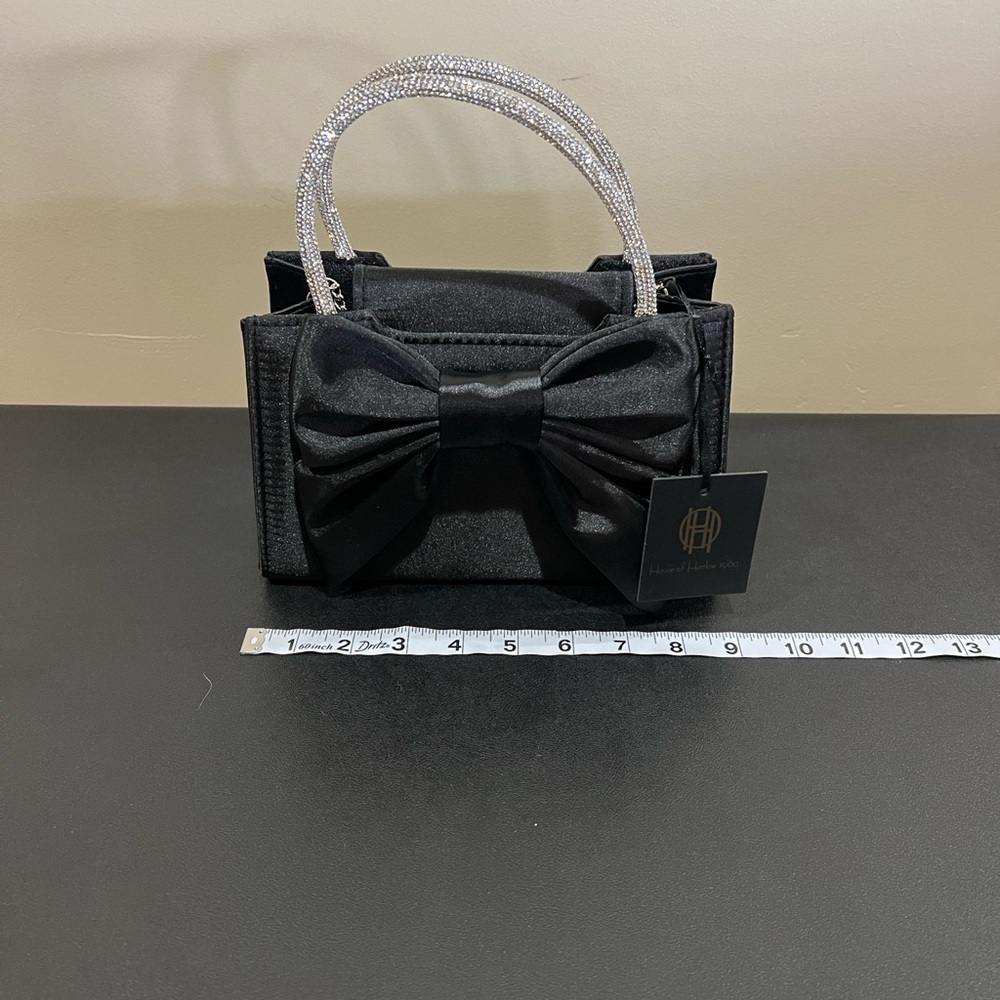 House Of Harlow | Black Mini Bag w/ Removable Crossbody & Rhinestone Handles 🖤💎 - Picture 10 of 12